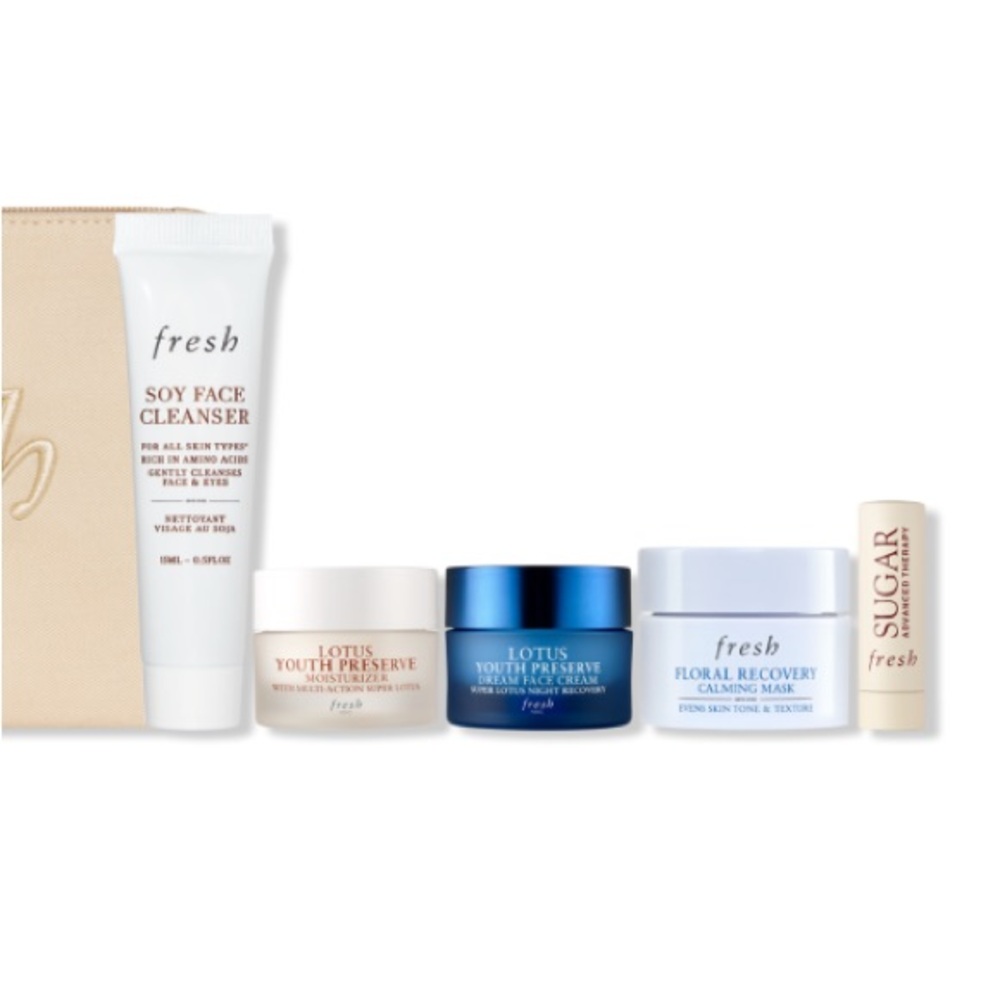 FRESH 6p Skincare Set Cleanser, Moisturizer, Mask, Lip Balm NIB $75 - Picture 3 of 7